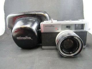 Minolta Hi - Matic 7s 35mm Rangefinder Film Camera W/ 45mm F1.  8 Lens & Case - Exc