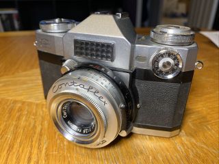 Zeiss Ikon Contaflex 35mm Camera With 50mm 2.  8 Carl Zeiss Slr