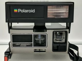 Vintage Polaroid Sun 600 LMS Land Instant Film Camera Black With Strap 2