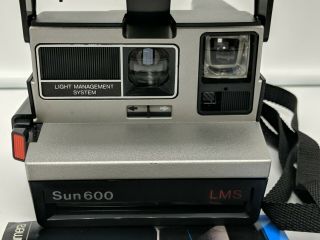 Vintage Polaroid Sun 600 LMS Land Instant Film Camera Black With Strap 3