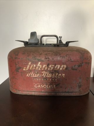 Vintage Johnson Mile Master 2 Line Metal 6 Gallon Outboard Gas Tank