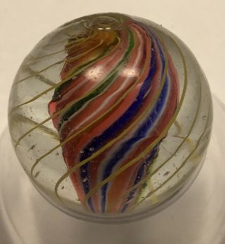 Vintage German Handmade Multi - Color Solid Core Marble.  79” Near