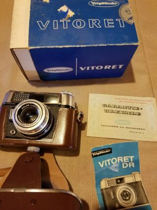 Voigtlander Vitoret Dr 35mm Film Rangefinder Camera W/ Case