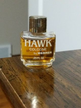 Vintage Hawk Cologne For Men By Mennen Miniature.  25 Fl Oz 85 Full