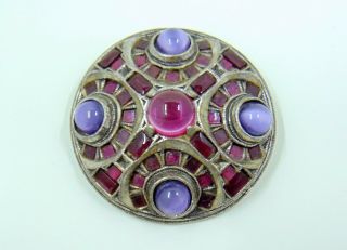 Vintage Signed Miracle Scottish Purple Celtic Brooch/pin