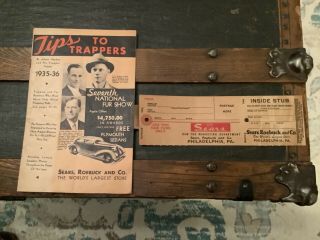 1935 - 36 Tips To Trappers Sears Roebuck Vintage Trapping Trap Fur Pelt Hunting