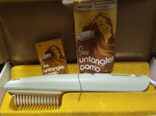 Vintage Sears Electric Untangler Comb W/ Box Model 87740 Made In Usa