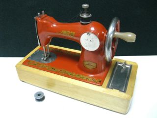 Vintage Mini Sewing Machine Soviet Russian Children Toy Ussr Wood Metal