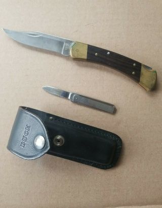 2 Vintage Collectible Knifes Buck 110 Folding Knife And Unbranded Funny Folder