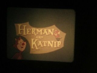 16mm Color Sound Herman And Katnip Very Violent Cartoon Film Red