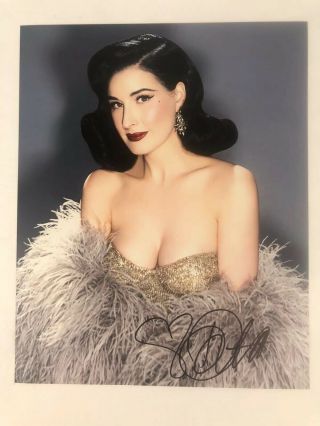 A Dita Von Teese Vintage Silver Classy Signed Autographed 8x10 Photo S&h