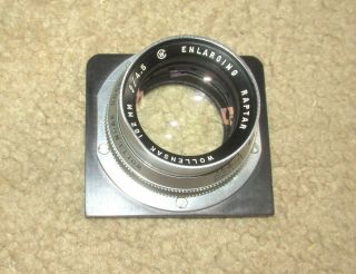 Vintage Wollensak 162mm F/4.  5 Enlarging Raptar Enlarger Camera Lens