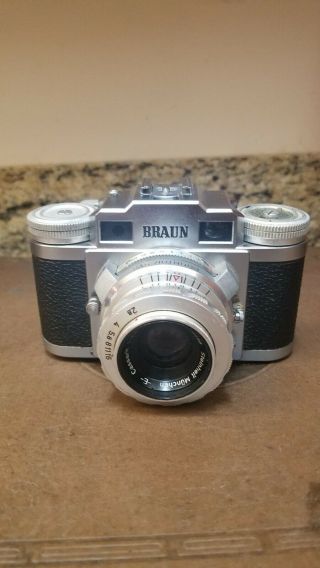 Vintage Braun Ii 35mm Rangefinder Camera Steinheil Muchen 2.  8/45mm Lens