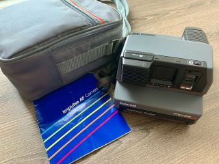 Vintage Polaroid Impulse Af (auto - Focus) Instant Camera W/ Soft Gray Case