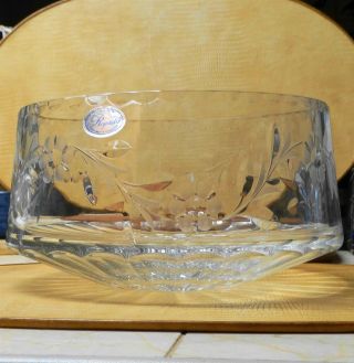 Vintage Rogaška Handmade Full Lead Crystal Large Centerpiece Bowl Yugoslavia