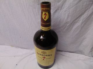 Vintage Seagrams Seven Crown Whiskey Large Size Bottle 18 " Tall Gallon Size