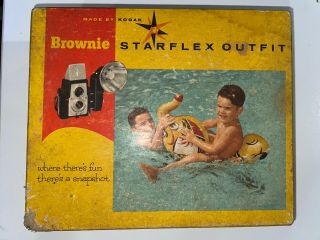 Vintage Kodak Brownie Starflex Outfit Camera No.  25t W/ Box