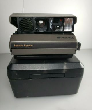 Vintage Polaroid Spectra System Instant Film Camera W Case Strap