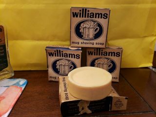 Vintage Williams Mug Shaving Soap 3 Empty Boxes With One Soap
