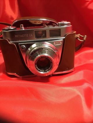 Kodak Retinette Ia 1a 35mm Film Camera W/ Schneider 45/2.  8 Lens & Case