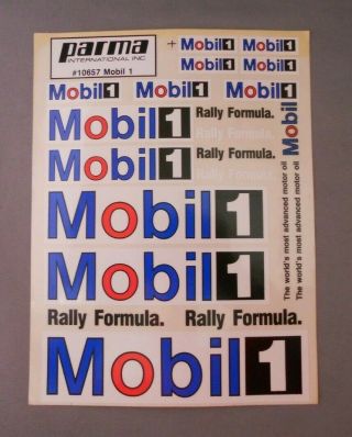 Vintage Parma 10657 Mobil 1 Decal Sticker Sheet Nos Complete