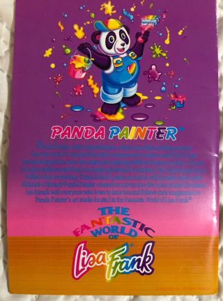 Vtg Lisa Frank Bear Panda Painter Mini Sticker Book With Some Stickers