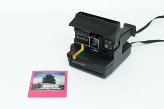 Polaroid One Step 600 Land Camera With Rainbow Stripe - Film -,  See Sample