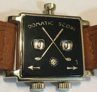 Vintage Domatic Score Golfers Stroke Counter Golfing Swissmade Vintage Leather