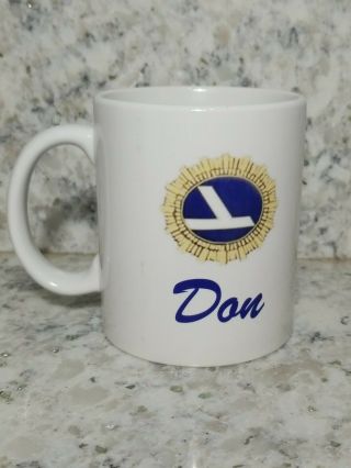 Vintage Eastern Airlines White W/ Blue Logo Coffee Cup Mug Personalized W/don.
