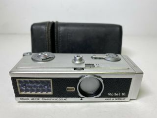 Vintage Rollei 16 Miniature 16mm Film Camera Germany Made W/ Leather Case
