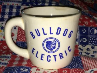Vintage Bulldog Electric Company Advertising Coffee Cup USA Mug Bull Dog Detroit 3