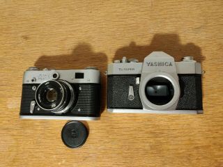 Yashica Tl,  Fed 3 And Industar 52 2.  8