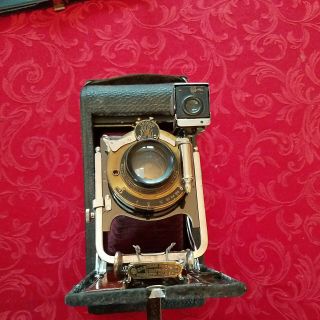 Old 1909 No.  3a Folding Pocket Kodak Model B - 4 - Red Bellows