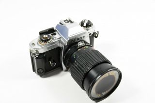 Nikon Fg Slr Camera With Lense 28mm Macro 80 Mm Lens -
