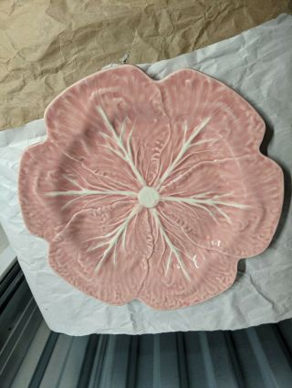 Vintage Bordallo Pinheiro Portugal Pink Cabbage Platter 12 1/4 "