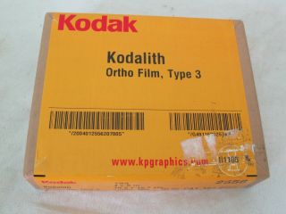 Kodak Graphic Arts Film 100ct Kodalith Ortho Film Type 3 2556 4x5 " 1636257