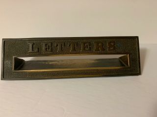 Vintage Antique Brass Hood Plate For Mail Letters