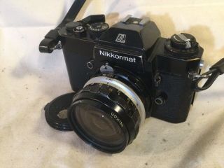 Nikkormat El 35mm Camera With Nikkor - H Auto 1:35 F=28mm Lens