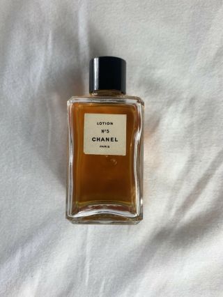 Vintage Chanel No.  5 Splash Perfume Lotion Bottle 1/2 Full