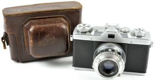 Leidolf Wetzlar Lordox 24x36 Film Camera W/ Lordon 5cm.  F2.  8 Lens & Case