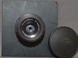 Rodenstock Omegaron 1:4.  5 75mm Enlarging Lens On Burke And James Lens Board
