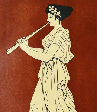 1890 Antique Lithograph Of Ancient Greece Art.  Greek Vases.  Archaeology.
