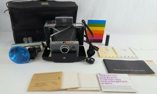 Polaroid Automatic 100 Land Camera W/ Case Flash Timer 1960s