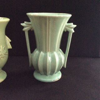 Mccoy 1950 Vase Mid Century Modern Green Vintage Made In Usa