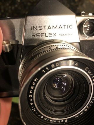 Vintage Kodak Instamatic Reflex Camera With Schneider K F:4 28mm Curtagon Lens