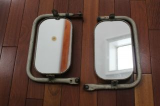 2 Vintage Truck Mirrors Rectangular,  6 1/2” X 11”,  With Brackets,  Seal Intact