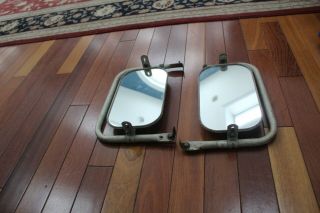 2 Vintage Truck Mirrors Rectangular,  6 1/2” X 11”,  With Brackets,  Seal Intact 2