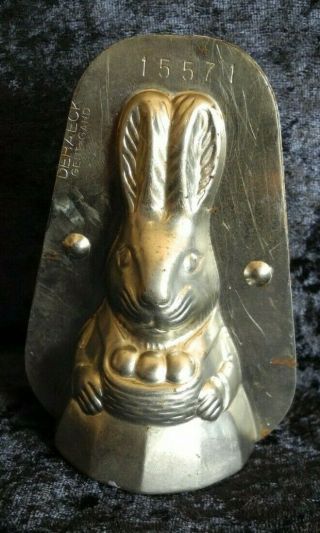 Antique Vintage Chocolate Candy Mold Female Easter Bunny Brand: Dehaeck Gent