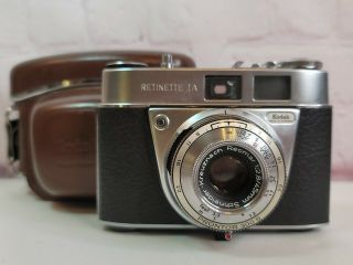 Kodak Retinette Ia 1a 35mm Film Camera W/ Schneider 45/2.  8 Lens & Case