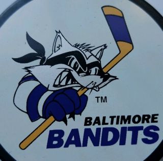 BALTIMORE BANDITS VINTAGE AMERICAN HOCKEY LEAGUE AHL VEGUM OFFICIAL GAME PUCK 3